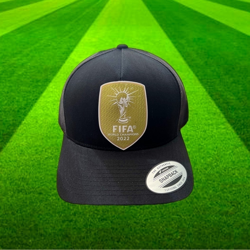 Argentina World Cup Champion 20222, black trucker hat Leo Messi #10, Limited Ed.